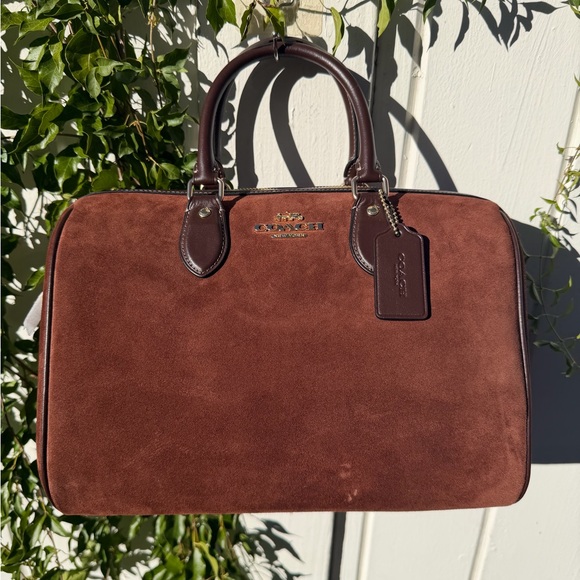 Coach Brown Suede Rowan Bag🐻🤎 - Picture 1 of 7